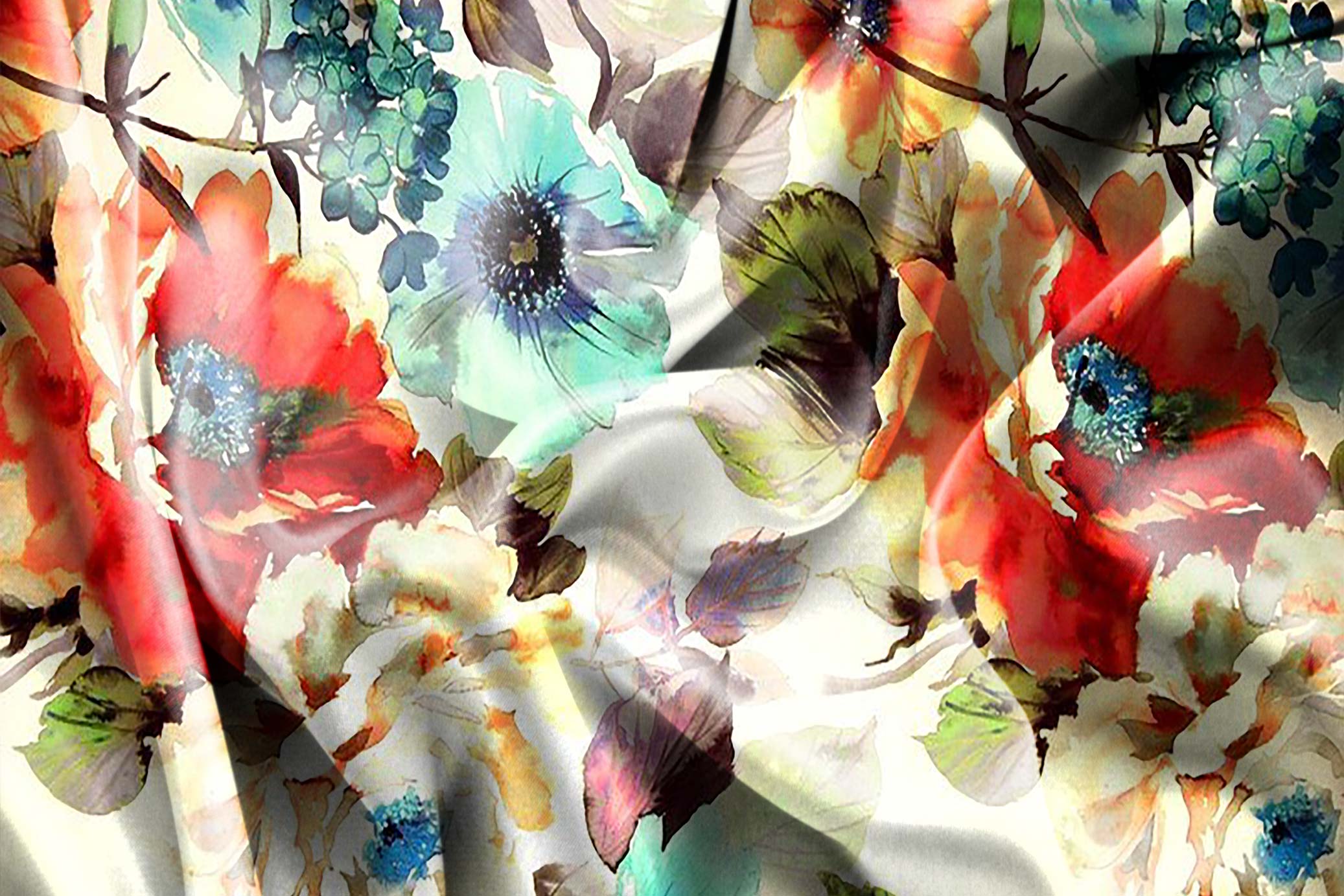 Digital Textile Printing star flower floral